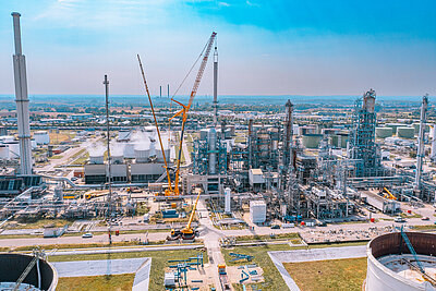 Vogelperspektive auf die Gunvor Raffinerie